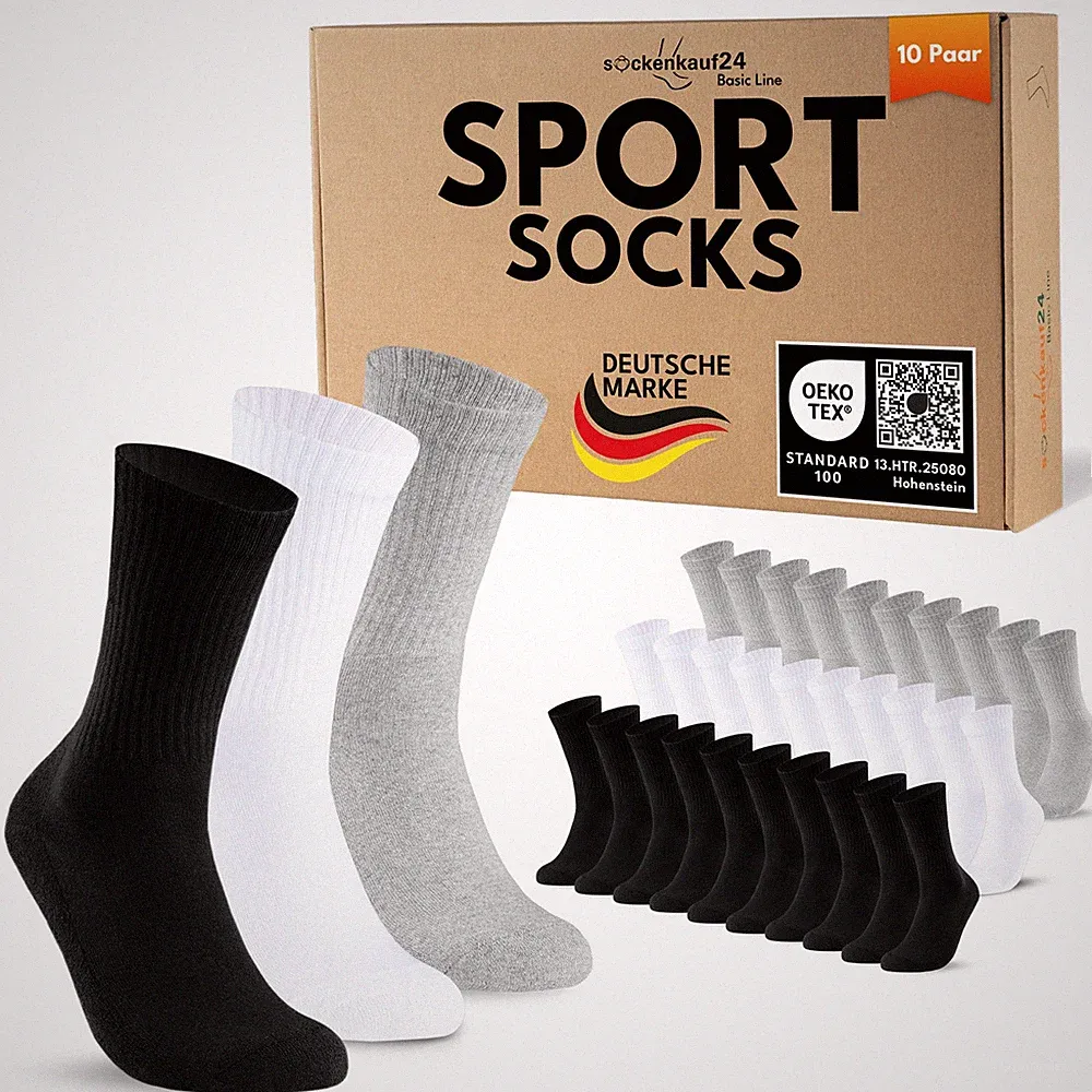 10-100 Paar Tennissocken Sportsocken Arbeitssocken Herren Damen Socken Baumwolle