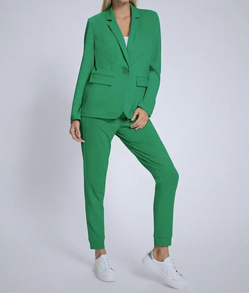 247006 heine Damen Hosenanzug Blazer Jacke + Hose Anzug gras grün Gr. 36 - 48