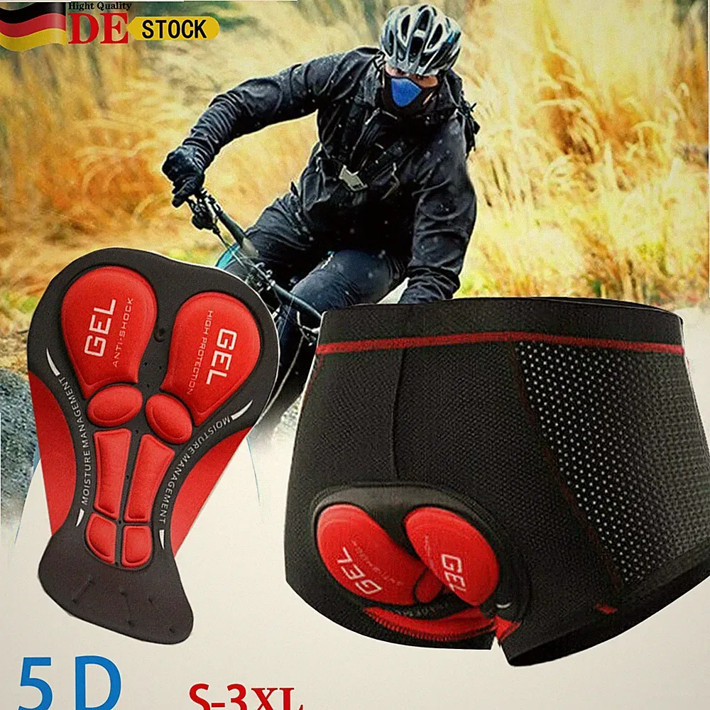 5D Gel Fahrradhose Herren Damen Sitzpolster Radhose Radlerhose Unterhose Pants