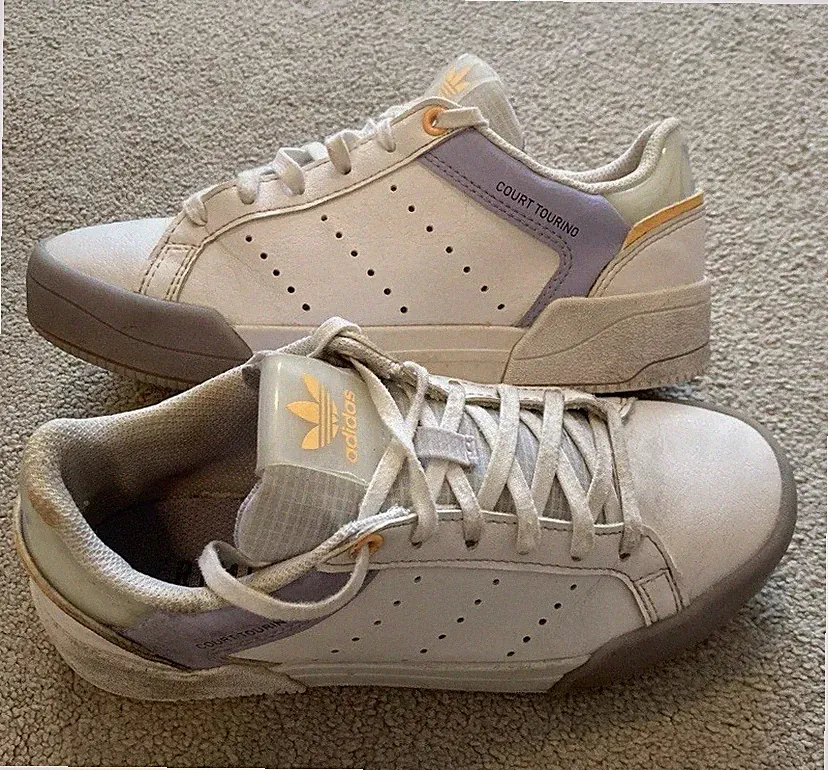 Adidas Court Tourino Damen Frauen ältere Mädchen Turnschuhe Schuhe UK Größe 3 EU 35,5