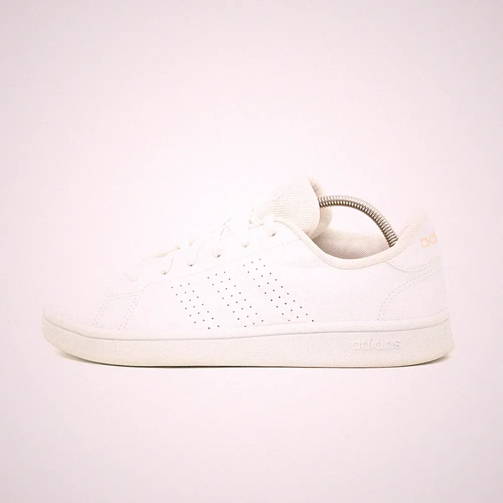 adidas Damen Cloudfoam Advantage Clean Schuh Weiß Leder Leicht Sneaker EU 38⅔