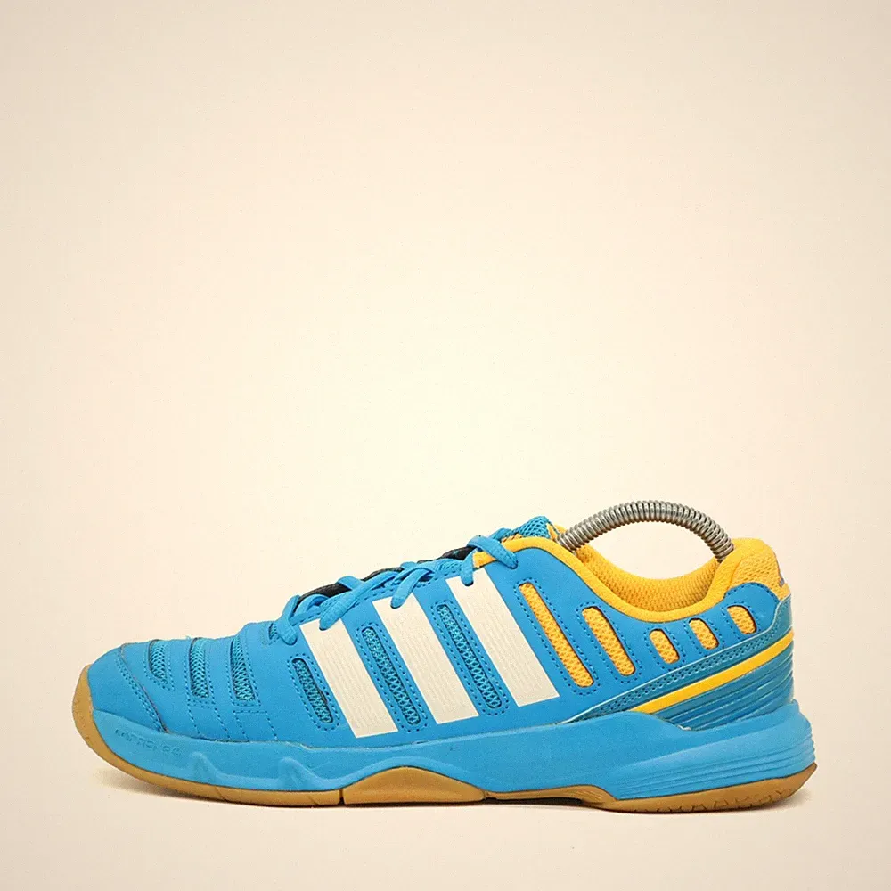 adidas Damen Court Stabil 11 blau/weiß/gelb Stabil Hallenschuhe EU 38