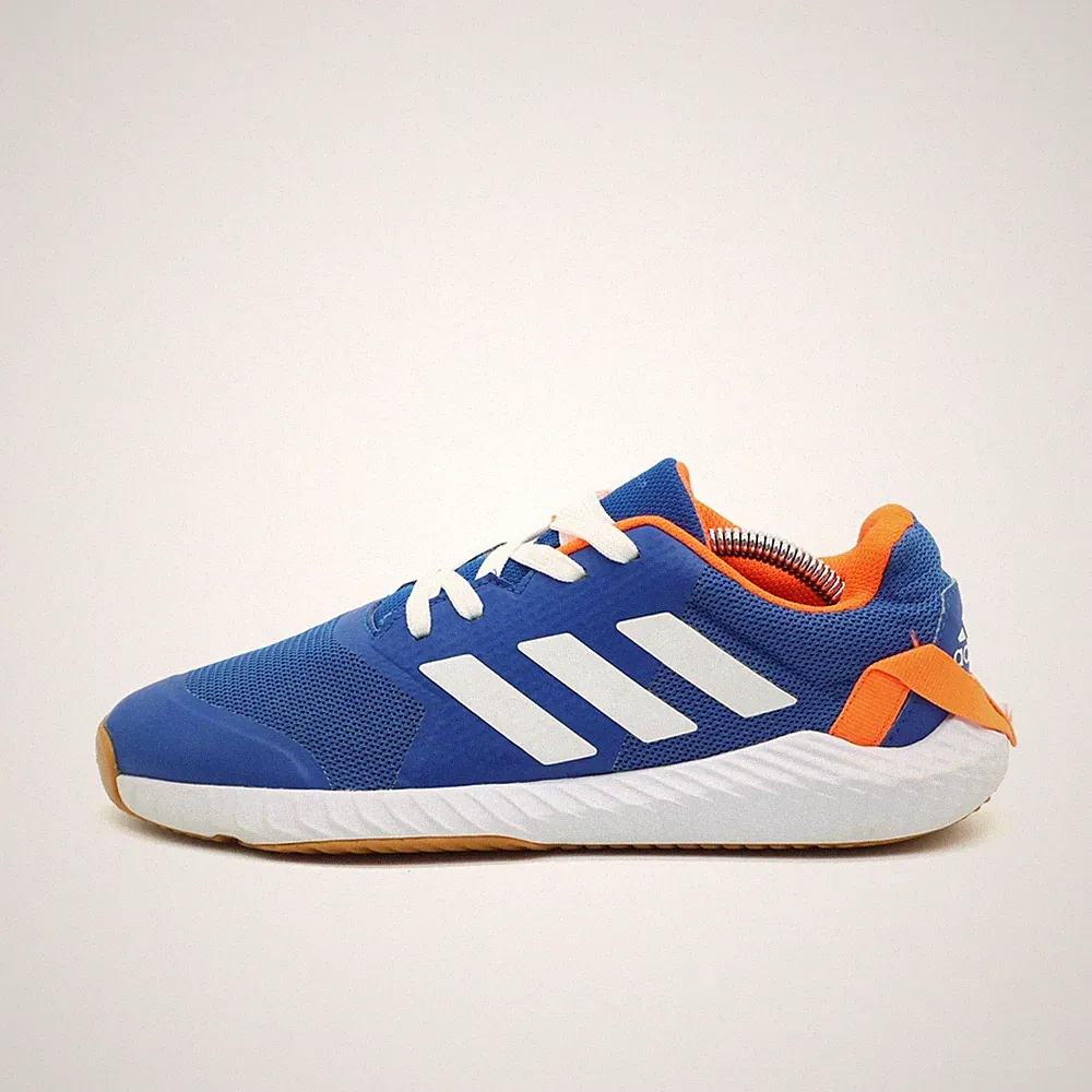 adidas Damen Court Stabil Hallenschuhe blau/orange/weiß Sohle Sportschuhe EU 38⅔