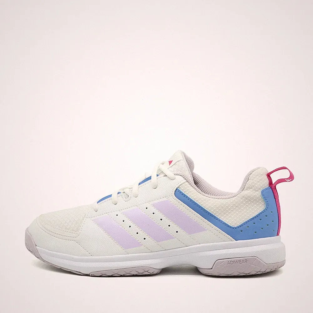 adidas Damen Court Stabil Sneaker Weiß/Blau/Pink Textil Hallenschuhe EU 42 2/3