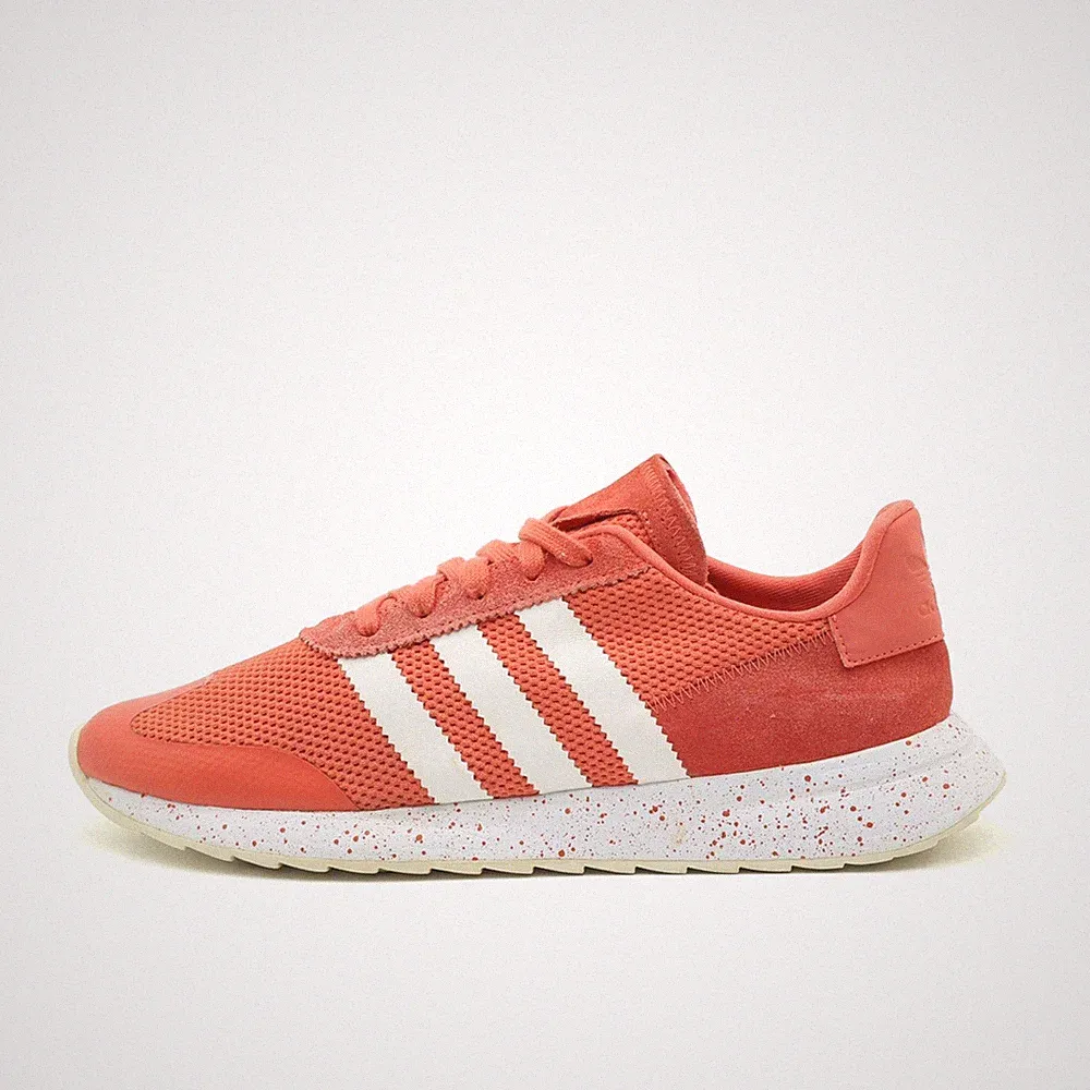 adidas Damen Runner Schuhe Rot Weiß Mesh Wildleder Low-Top Sneaker EU 42 2/3