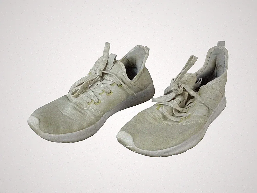 Adidas Damen Schuhe leichte Sneaker Gr 38,5 creme/weiß Textil Laufschuhe (21455)