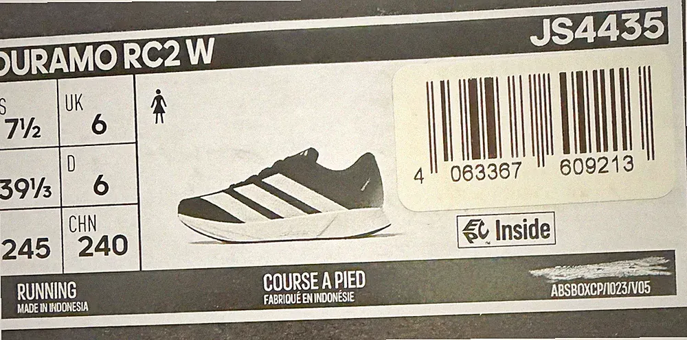 adidas Duramo RC2 W Damen Laufschuh Sneaker schwarz/weiß EU 39 1/3 JS4435