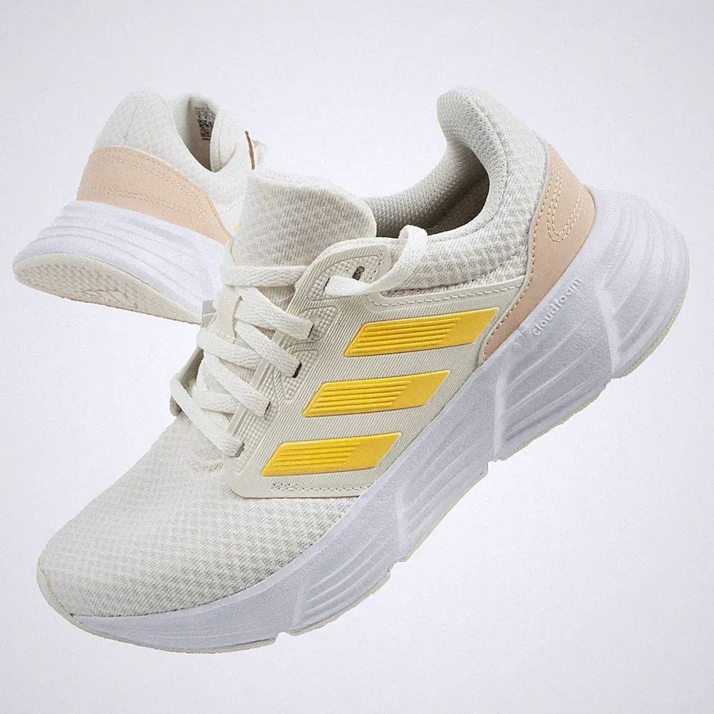 Adidas Galaxy 6 Damen Laufschuhe Sportschuhe Turnschuhe Training Weiß/Gelb
