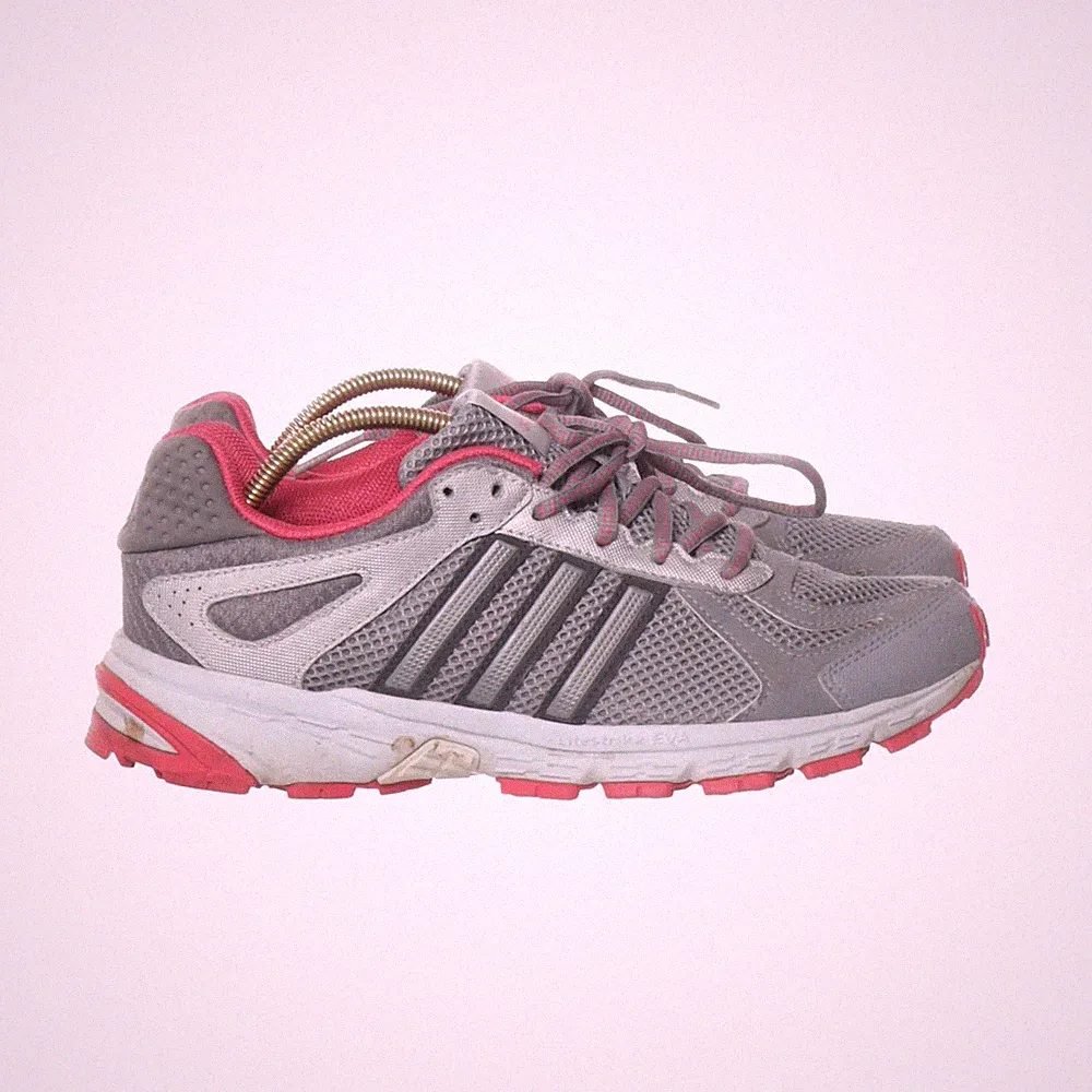 Adidas, Laufschuhe, Größe: 38 2/3, Grau/Rot, Damen #FqG