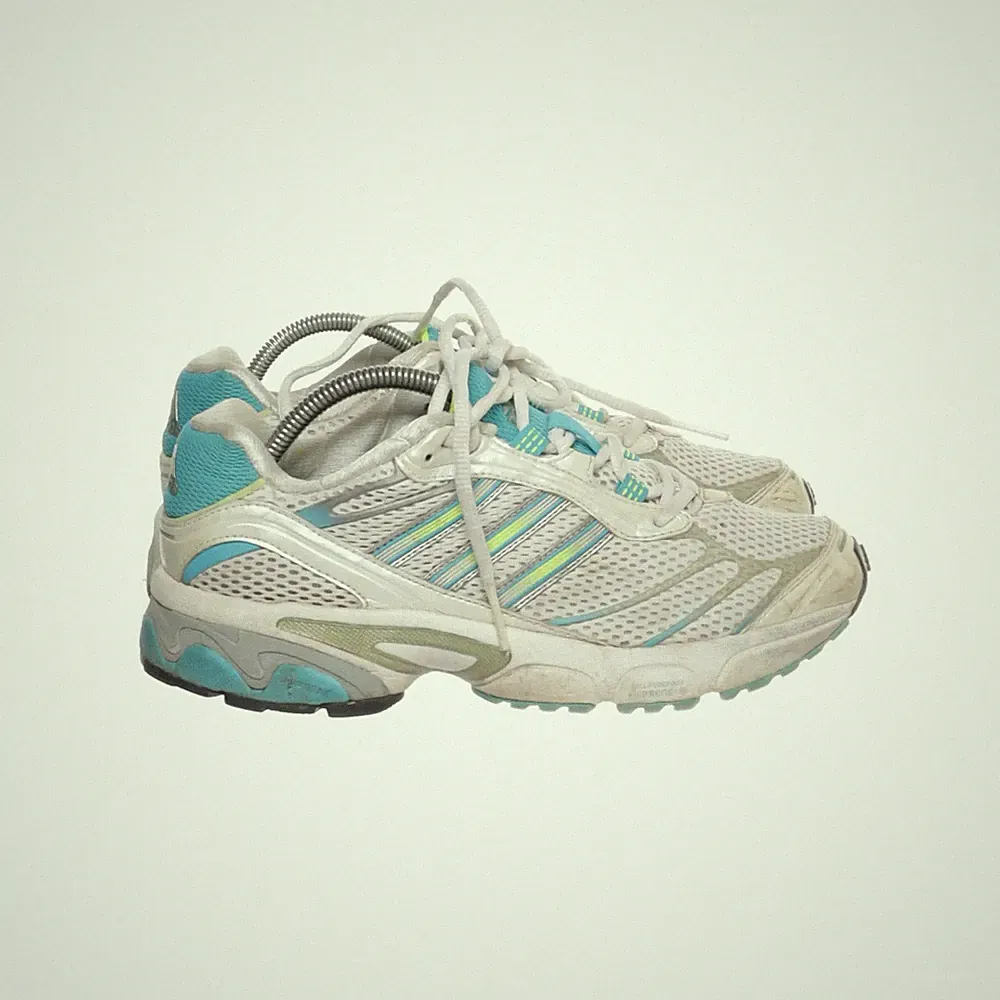 Adidas, Laufschuhe, Größe: 38 2/3, Weiß/Blau/Grün, Damen #SJw