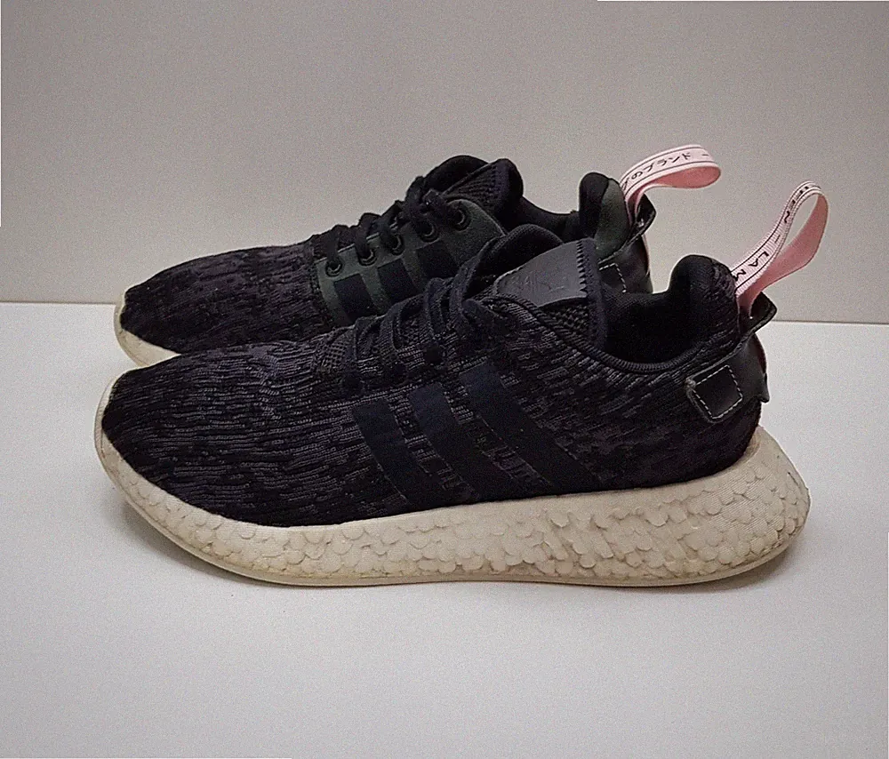 ADIDAS NMD R2 GRÖSSE 6 UK EUR39 1/3 DAMEN MÄDCHEN GRAU SCHWARZ SNEAKER TURNSCHUHE SCHUHE
