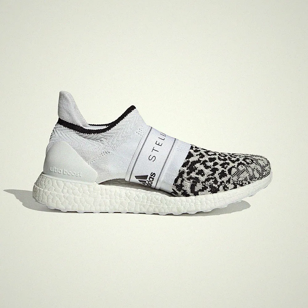Adidas Stella McCartney X Ultraboost X 3D Strick Laufschuhe Weiß Leopard Damen