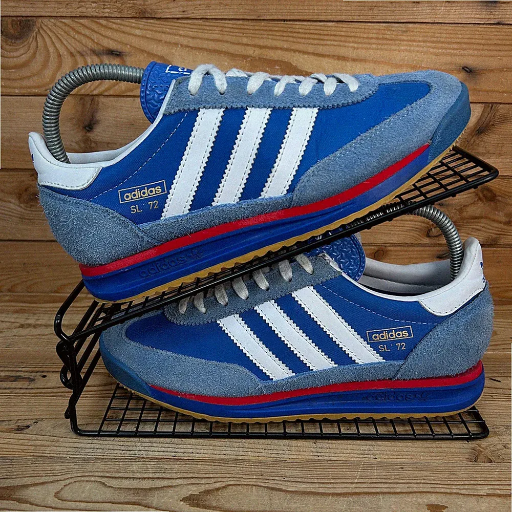Adidas Turnschuhe Damen Größe UK 6 SL 72 RS blau weiß Wildleder Originals Schuhe OG
