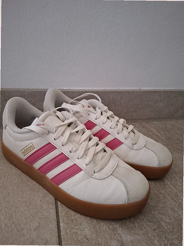 Adidas VL Court 3.0 Sneaker Damen Weiß/Rosa Größe 43 1/3 Neu mit Karton