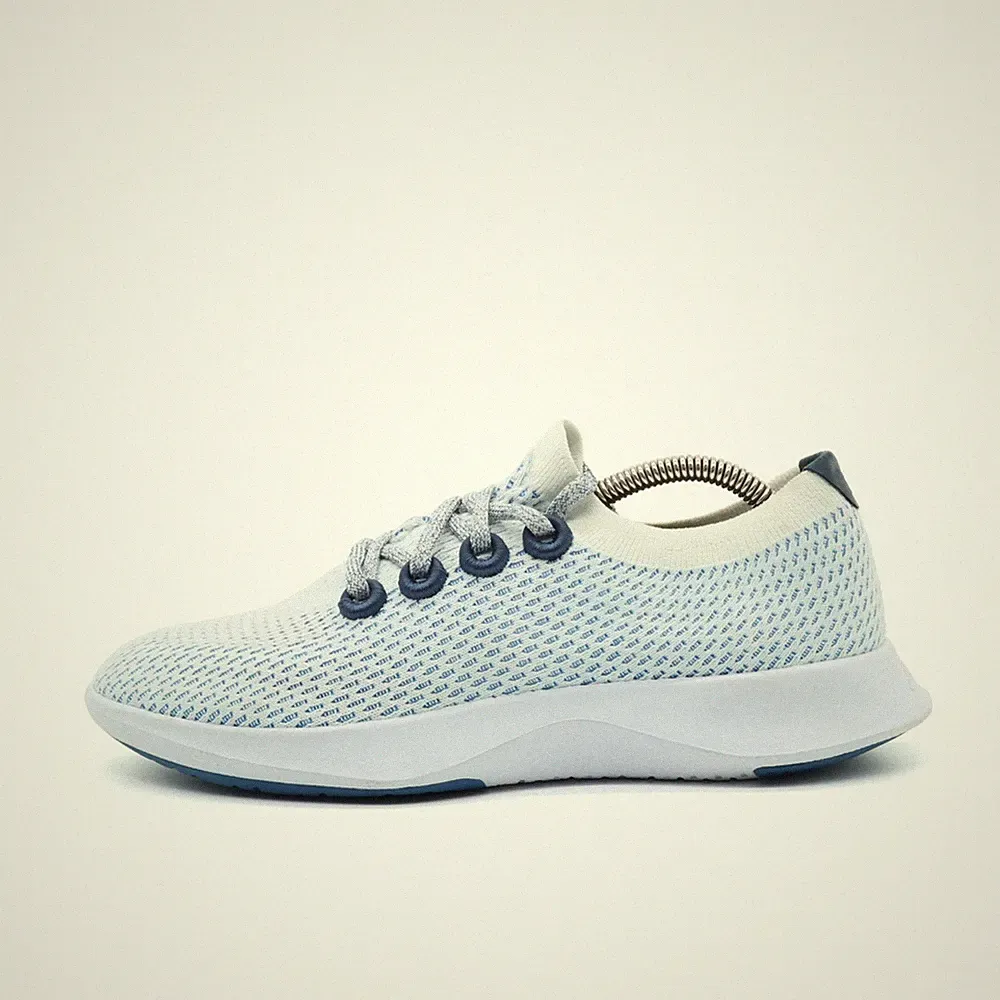 Allbirds Damen Tree Dasher Schuhe Blau Weiß Mesh Low Atmungsaktiv Sneaker EU 38