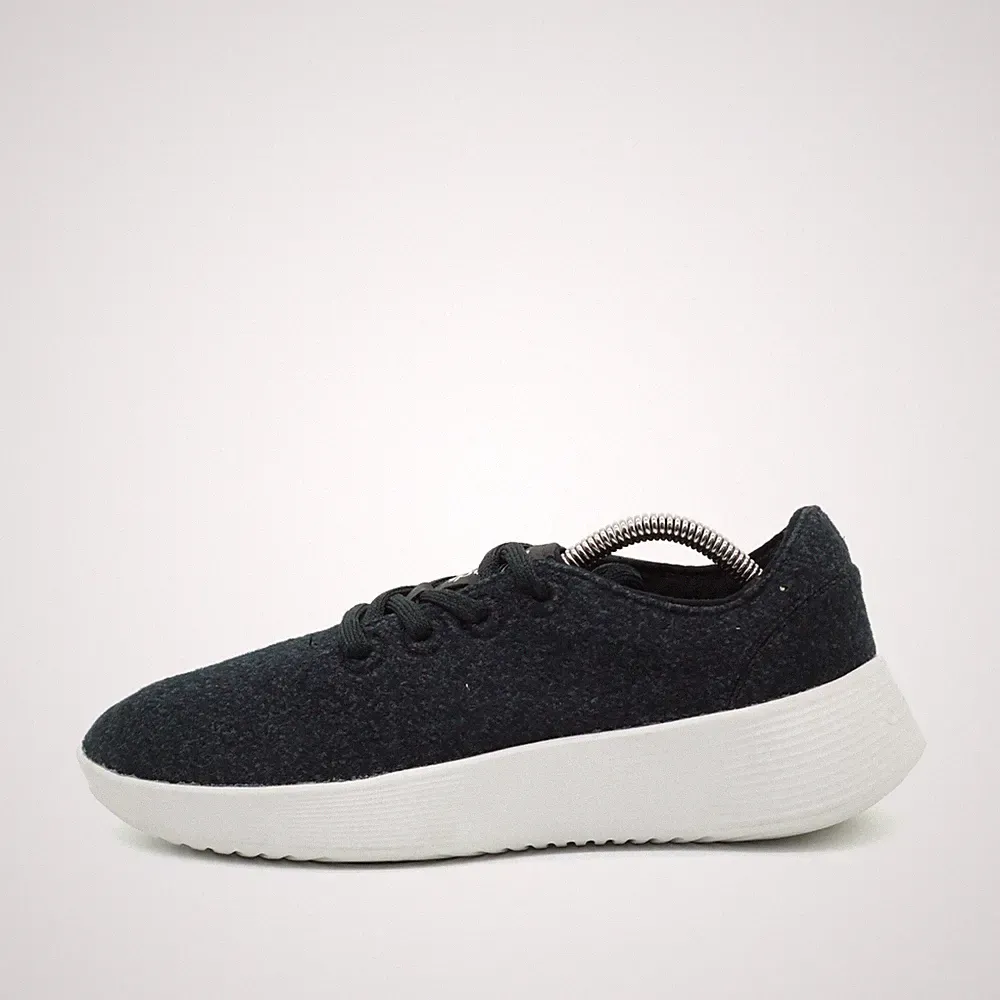 Allbirds Damen Wool Runner Schnürschuhe dunkelgrau Wolle Low-Top Sneaker EU 38