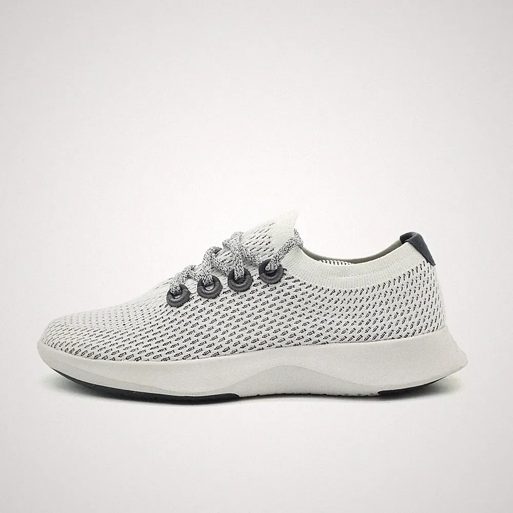 Allbirds Damen Wool Runner Schuh Grau/Weiß Textil Atmungsaktiv Sneaker EU 38.5