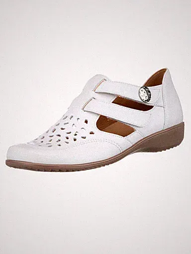 Ara Klettsandalette Schuhe Damenschuhe Sandalette Leder weiß Weite H 8,5 42,5