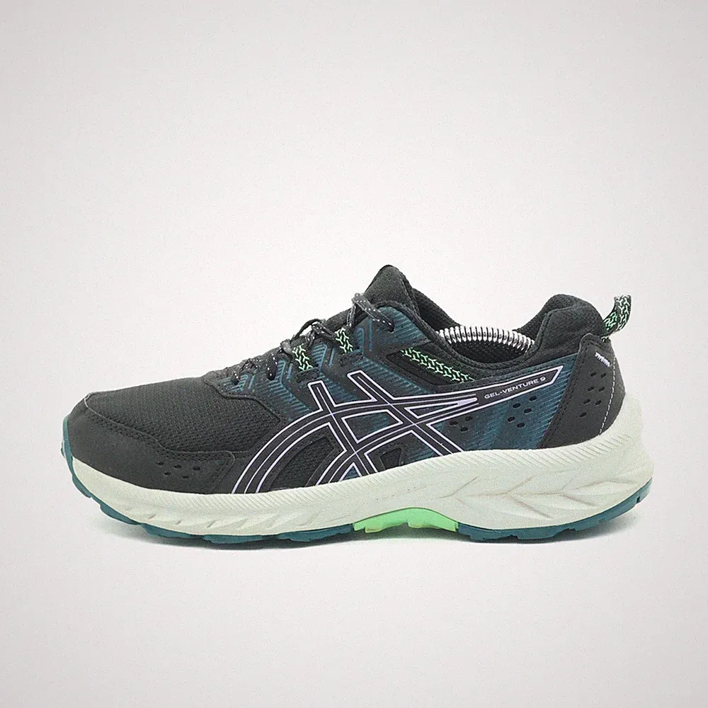 ASICS Damen 9 Sportschuh Schwarz Türkis Synthetik Gel-Venture Laufschuh EU 39.5