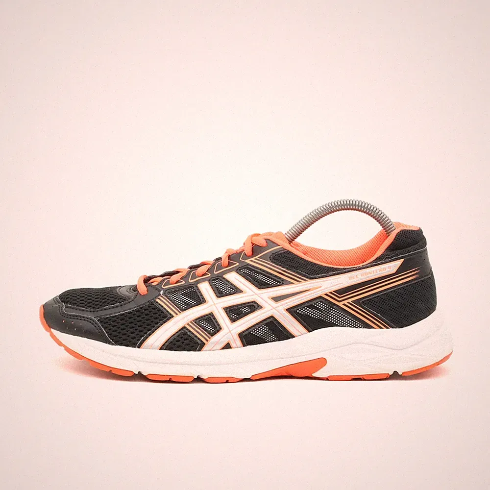 ASICS Damen GEL-Contend 4 Sneaker Schwarz Orange Niedrig Laufschuh EU 39.5