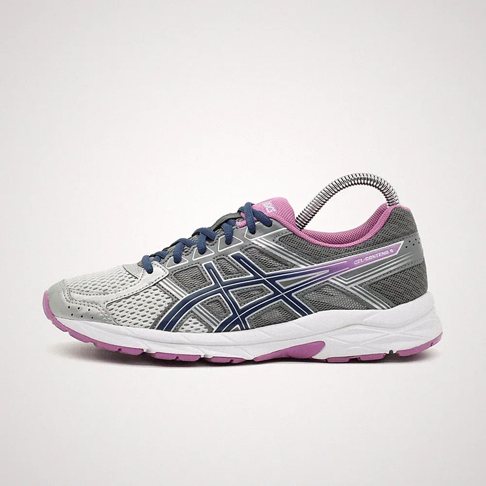 ASICS Damen Gel-Contend 4 Sneaker Silber/Lila Synthetik Niedrig Laufschuh EU 39