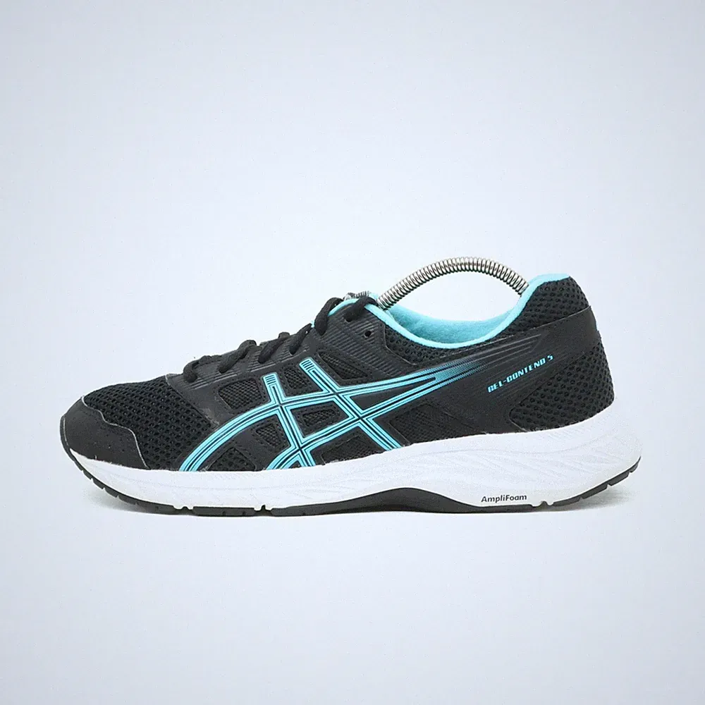 ASICS Damen Gel-Contend 5 Sportschuh EU 39.5 Schwarz Blau 1012A234 Atmungsaktiv