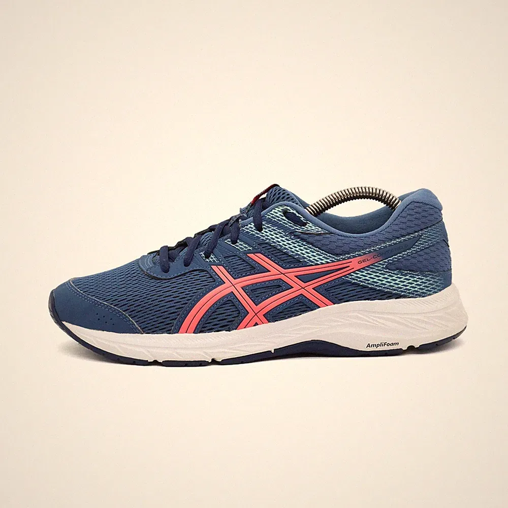 ASICS Damen Gel-Contend 6 Sneaker Blau/Pink Synthetik Low-Top Laufschuhe EU 40