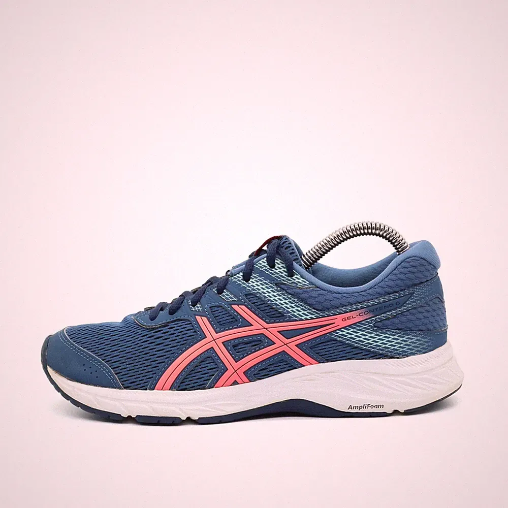 ASICS Damen Gel-Contend 6 Sneaker Blau/Rosa Low-Top Laufschuhe EU 37,5