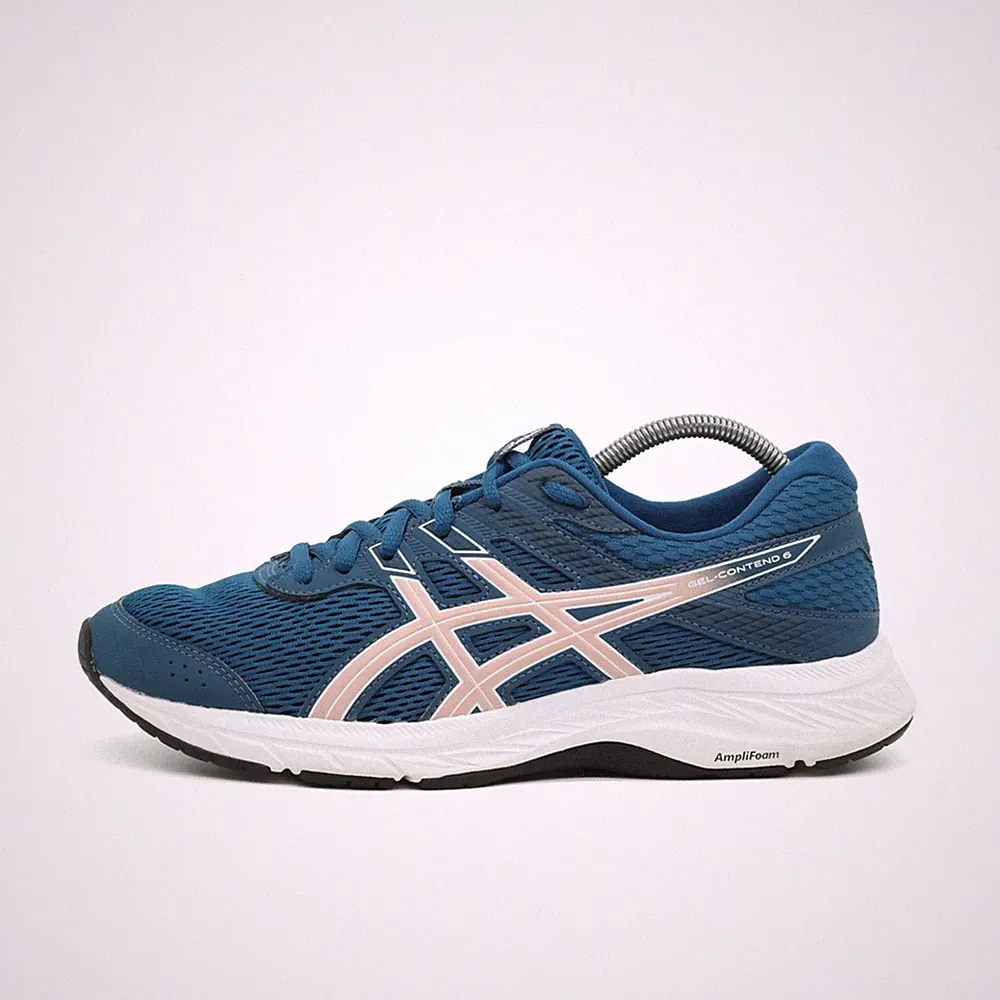 ASICS Damen GEL-CONTEND 6 Sneaker Blau Synthetikfaser ämpfend Laufschuhe EU 39.5