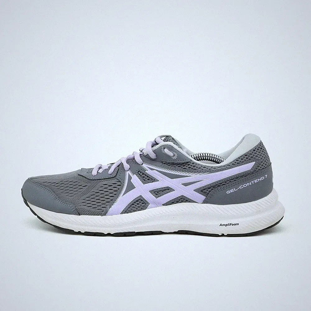 ASICS Damen Gel-Contend 7 Schuhe Grau/Flieder Mesh Low-Top Laufschuh EU 43,5