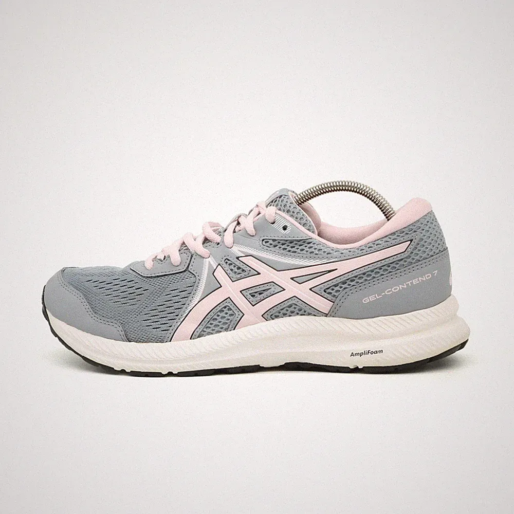 ASICS Damen Gel-Contend 7 Sneaker Grau/Rosa Mesh AmpliFoam Laufschuh EU 40.5