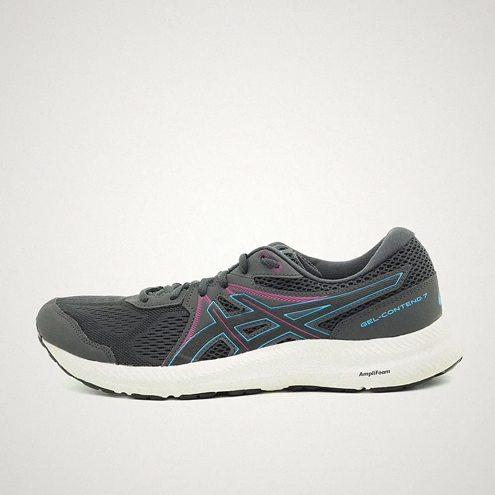 ASICS Damen Gel-Contend 7 Sneaker Schwarz/Blau Mesh Niedrig Laufschuh EU 43.5