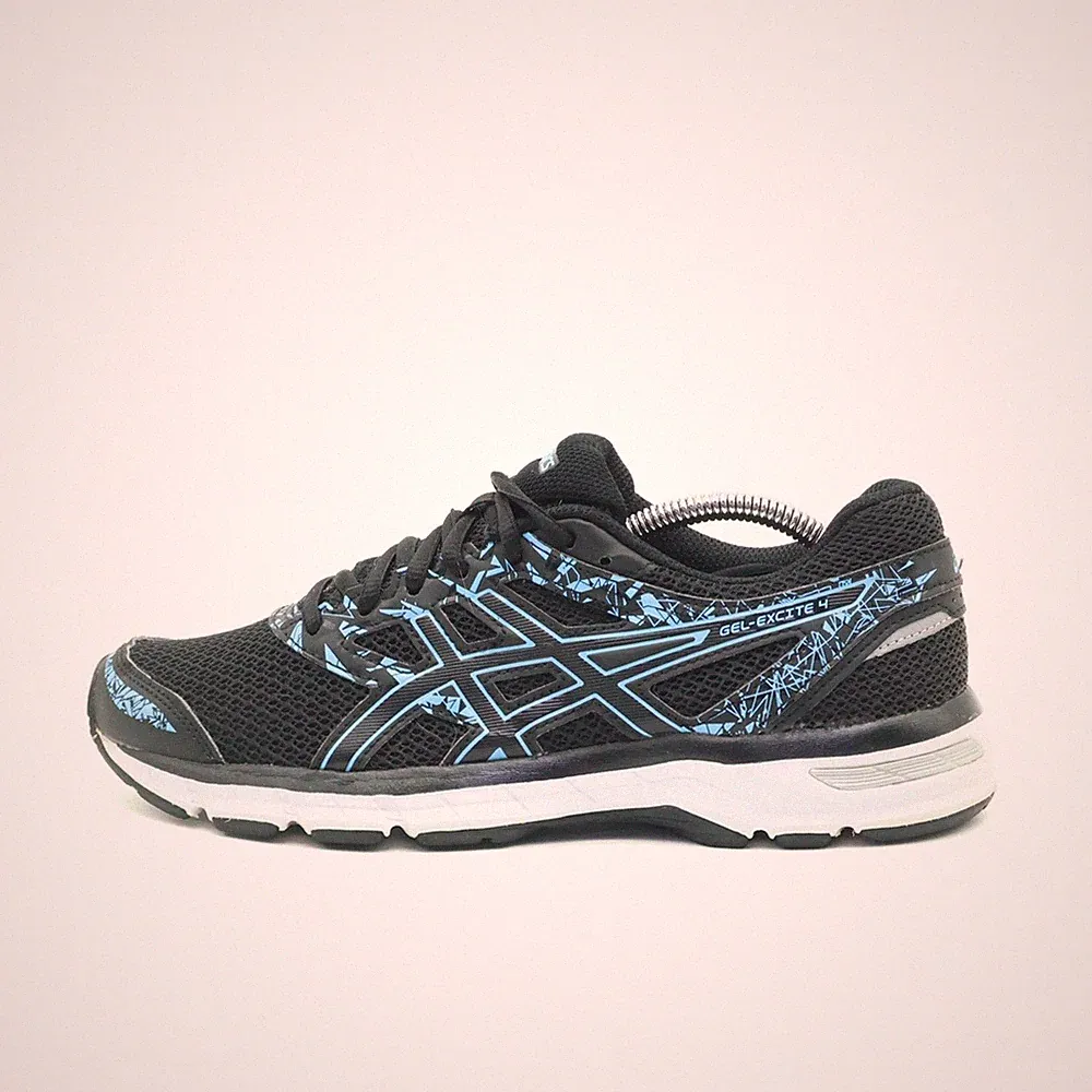 ASICS Damen Gel-Excite 4 Sneaker Schwarz Blau Gel-Dämpfung Laufschuhe EU 39