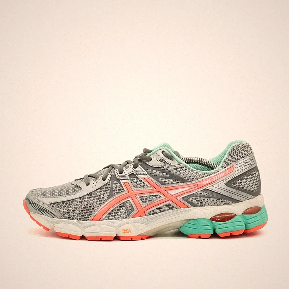 ASICS Damen GEL Flux 2 Sportschuhe Grau/Mint/Orange Low-Top Laufschuhe EU 42