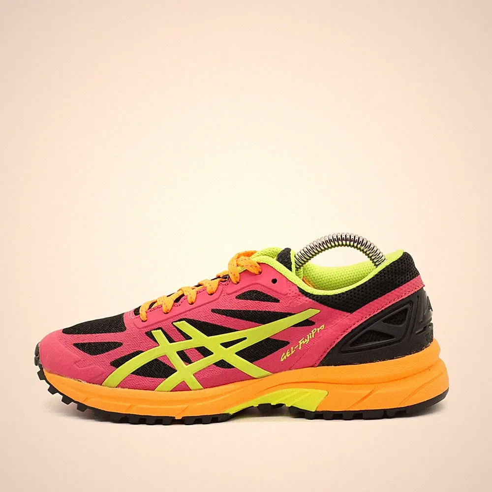 ASICS Damen Gel-FujiPro Sneaker Pink Gelb Orange Rutschfest Laufschuh EU 37