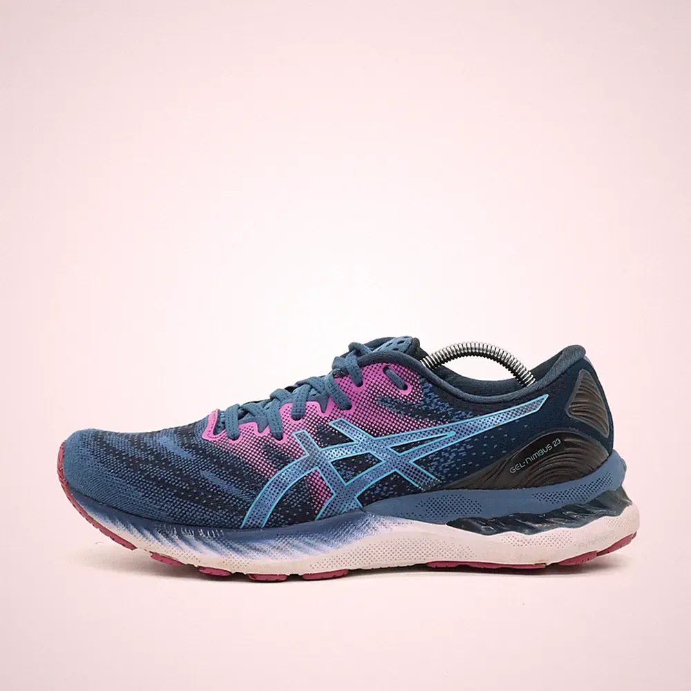 ASICS Damen Gel-Nimbus 23 Sneaker Blau Pink Synthetikfaser Top Laufschuh EU 40,5