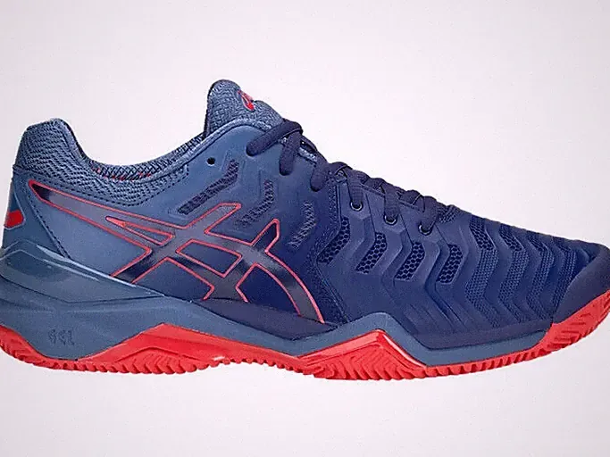 Asics Damen GEL-RESOLUTION 7 CLAY Laufschuhe UK 6 in Blau Print