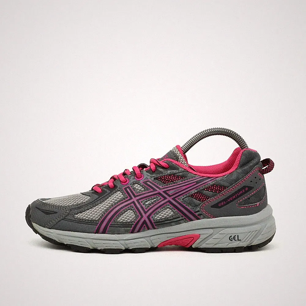 ASICS Damen Gel-Venture 6 Sneaker Grau/Pink Low-Top Laufschuh EU 37.5