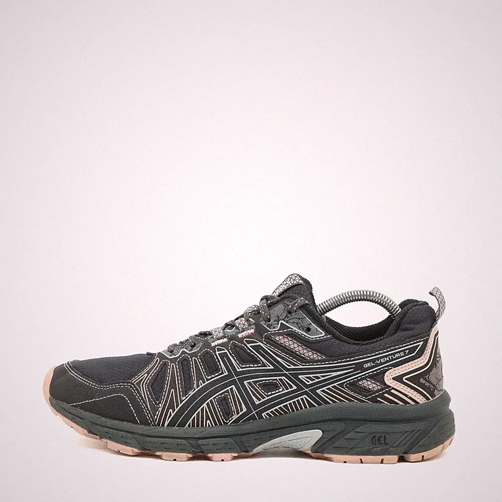 ASICS Damen Gel-Venture 7 Schuhe Schwarz Grau Mesh Low-Top Laufschuhe EU 40.5