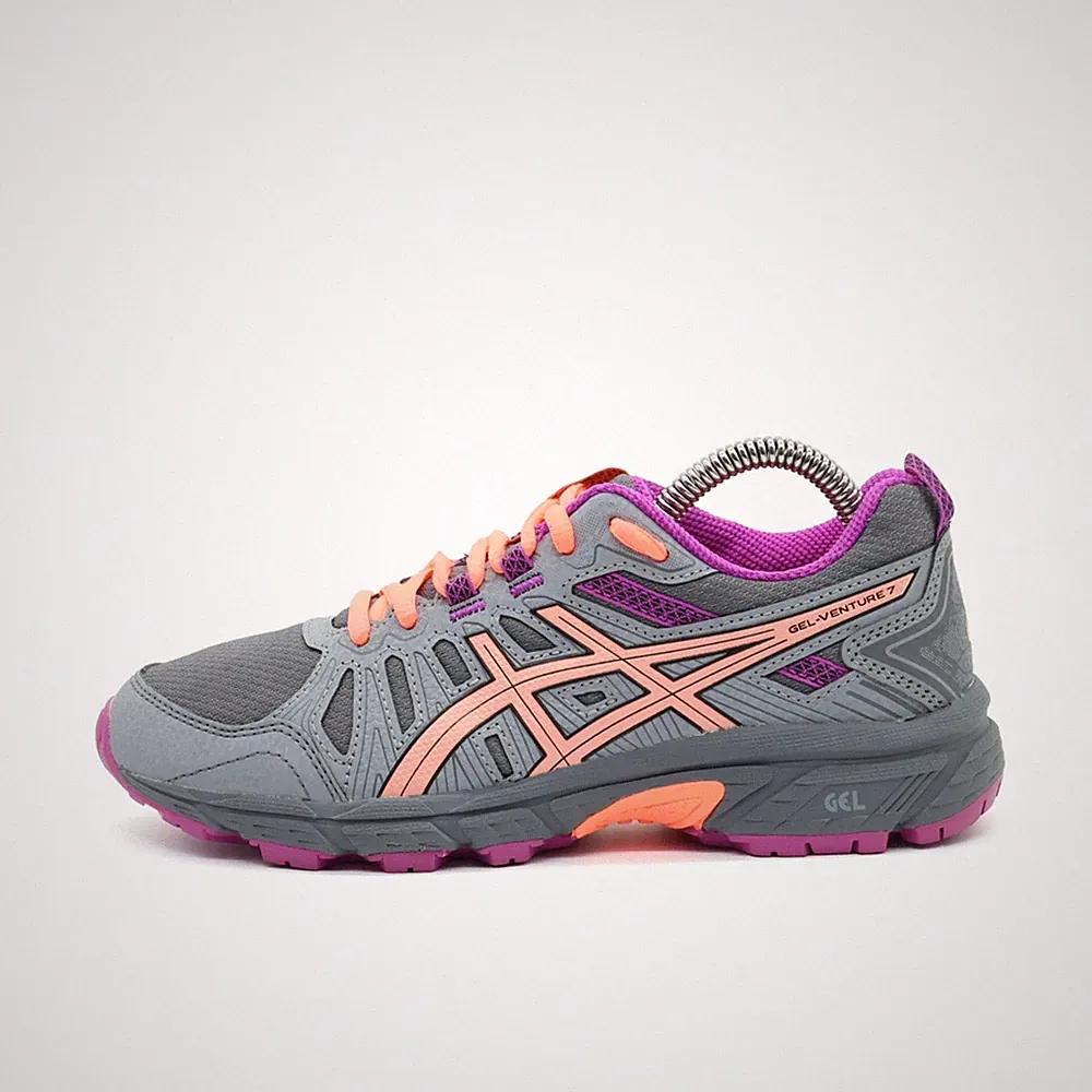ASICS Damen GEL-VENTURE 7 Sportschuh Grau/Orange/Pink Niedrig Laufschuh EU 36