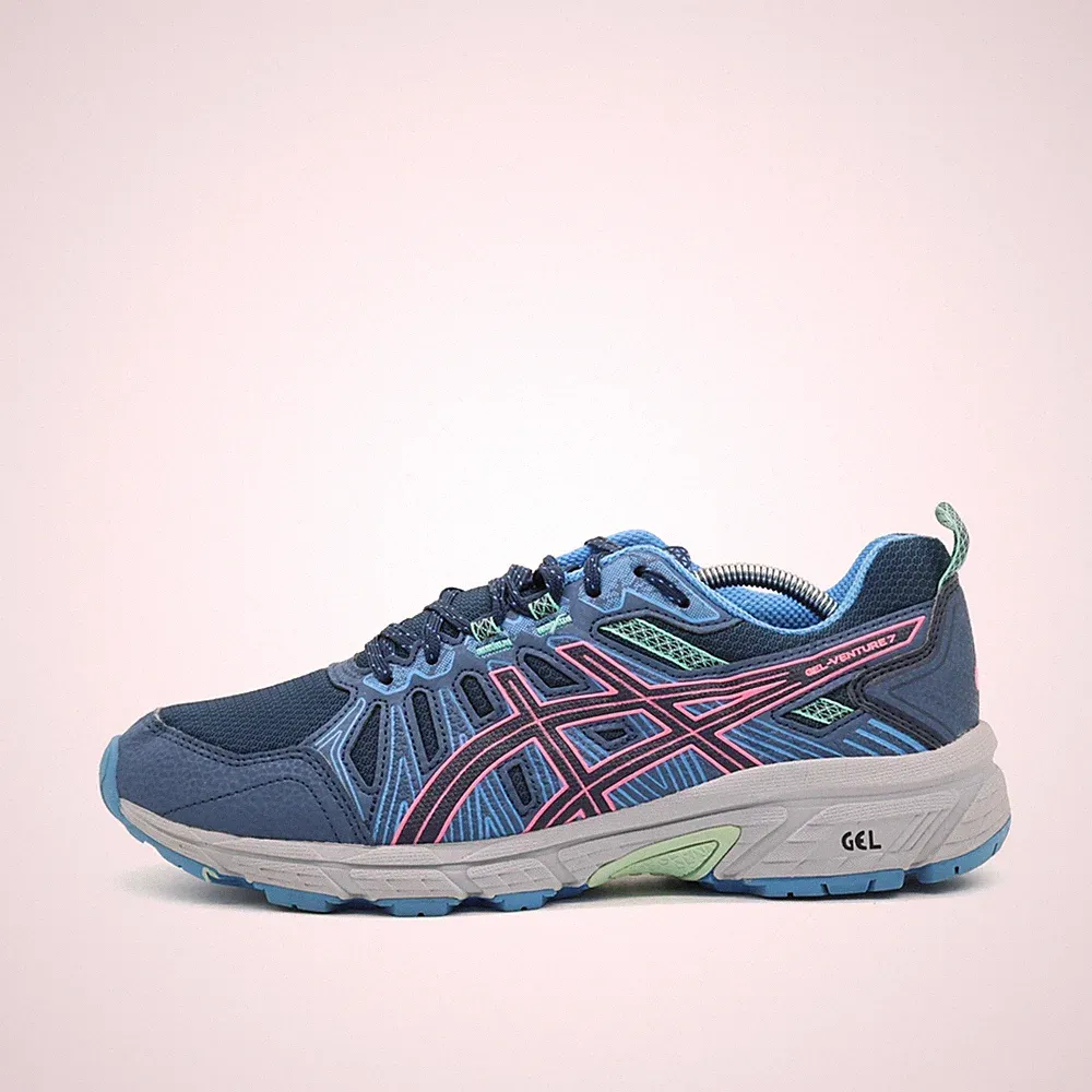 ASICS Damen GEL-Venture 7 Sportschuhe Blau/Pink Rutschfest Laufschuh EU 40.5
