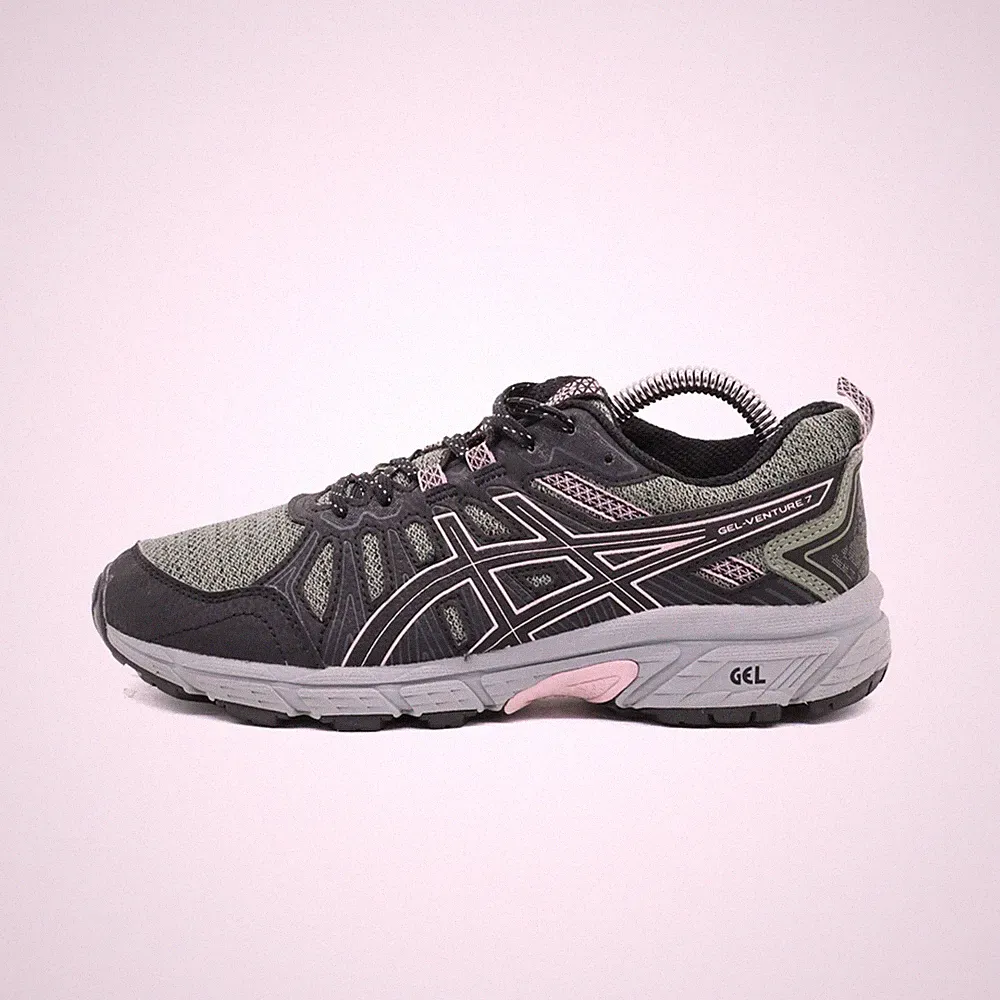 ASICS Damen Gel-Venture 7 Sportschuhe Schwarz/Grün/Rosa Low-Top Laufschuh EU 37