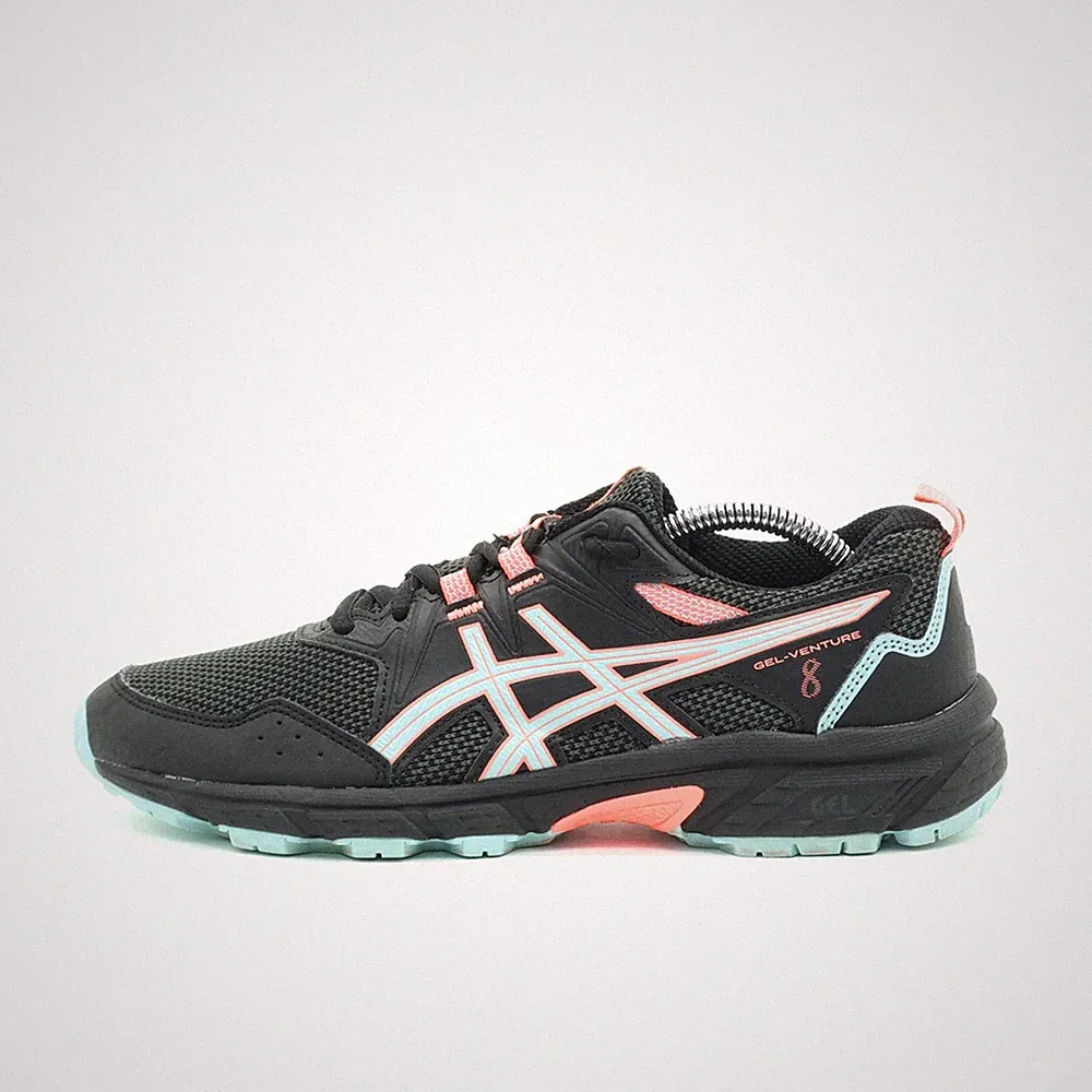 ASICS Damen Gel-Venture 8 Schuhe Schwarz/Koralle/Türkis Dämpfung Laufschuh EU 38