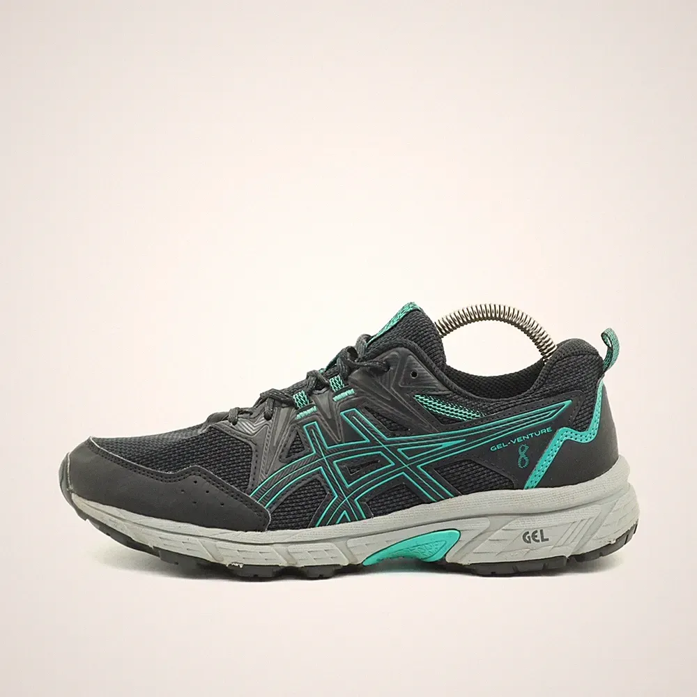 ASICS Damen GEL-Venture 8 Sneaker EU 40 Schwarz/Türkis 1012B230 Atmungsaktiv