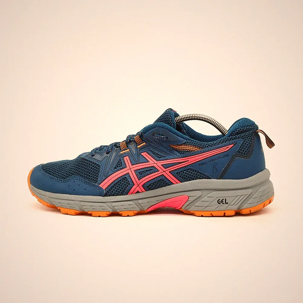 ASICS Damen Gel-Venture 8 Sneaker EU 41,5 blau/pink/orange/grau Atmungsaktiv