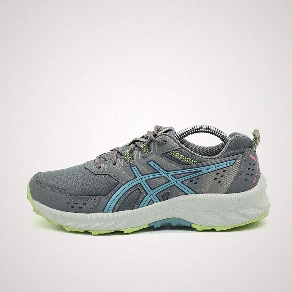 ASICS Damen Gel-Venture 9 Sneaker Grau/Blau/Neon Atmungsaktiv Laufschuhe EU 37.5