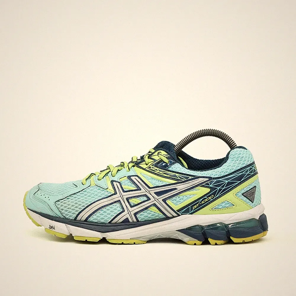 ASICS Damen GT-1000 Sneaker Türkis/Blau/Gelb Sohle Laufschuhe EU 39