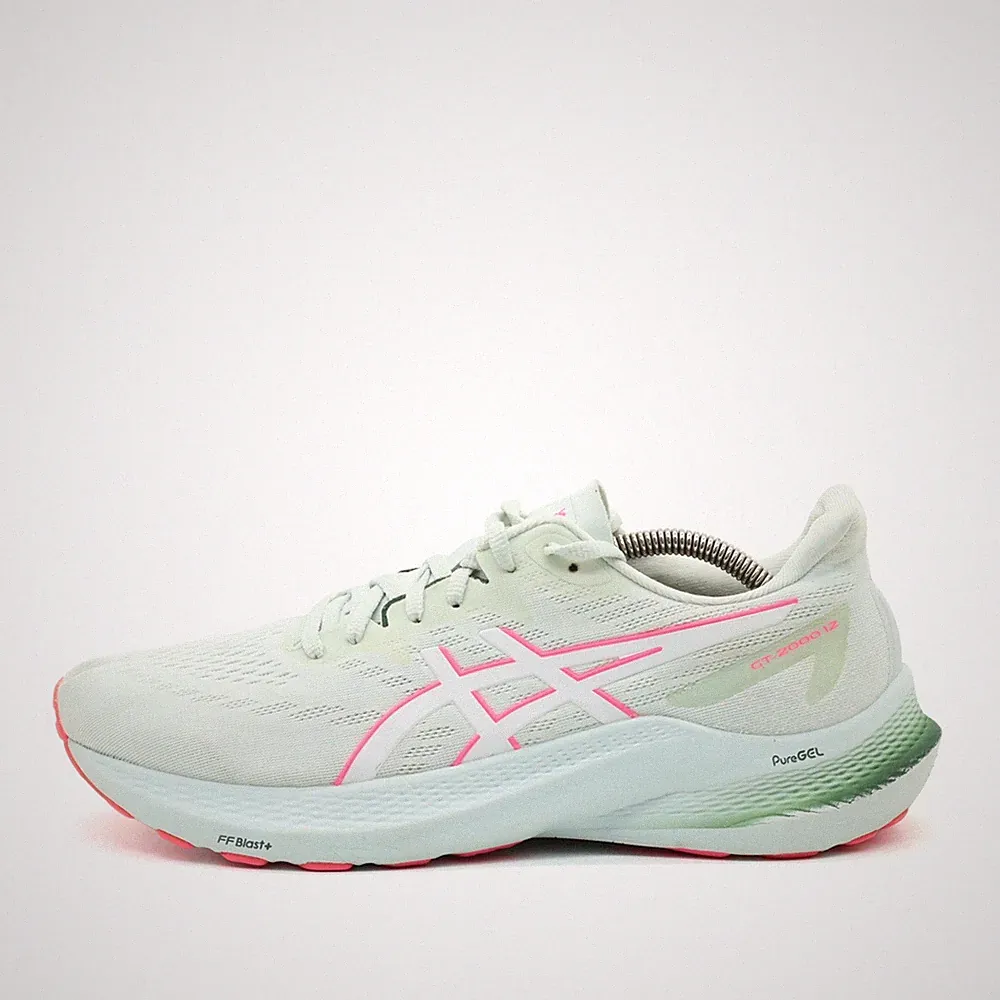ASICS Damen GT-2000 12 Sportschuh Weiß/Rosa/Grü Leichtgewicht Laufschuhe EU 41,5