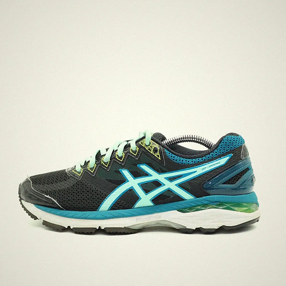 ASICS Damen GT-2000 Sportschuhe Schwarz/Türkis Low-Top Laufschuh EU 39,5