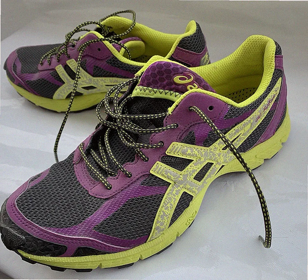 ASICS Damen Laufschuh Sneaker Gr. 38.5 Gelb Metallic Lila Neu Ungetragen Top
